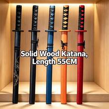 1PC Solid Wood Samurai Sword Model Toy Furniture Decor Ornament 55CM Decorative Prop Suitable For Teen Party Costume Toy Performance Prop Birthday Gift Holiday Gift Perfect Gift Present Toy - Multicolor - View 7