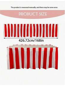 1/2 Pack Table Skirt Party Decoration, Red And White Striped Table Skirt, Disposable Table Decoration For Authorized Booths, Party Supplies, Suitable For Table Decoration - Multicolor - View 7