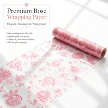 Large Size Pink Rose Cellophane Wrap Roll (40cm X 5m), Tangle-Free Floral Wrapping Film, Easy-To-Cut Clear Plastic Wrap For Flower Bouquets, Gift Baskets & Crafts - View 6