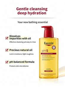 Dầu tắm Eucerin, 400ml, Cải thiện tình trạng da thô ráp, Làm dịu, Nuôi dưỡng, Dưỡng ẩm, Làm sạch nhẹ nhàng, Không gây khô da. - 400ml dầu tắm - Xem 2