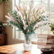 36/72pcs Bohemian Style Artificial Reed Rabbit Tail Grass Home Decor Bouquet, Reed Eucalyptus Flower Arrangement For Wedding Floral Decoration And Living Room Decor - T003 - View 4