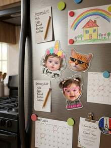 Imanes de fotos acrílicos personalizados, imanes de fotos personalizados de bebé o mascota, regalo del Día de la Madre para mamá - Multicolor - Ver 5