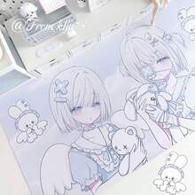 韓系 Ins 日系動漫少女可愛性感裙裝女僕 粉色甜美兔蝴蝶結小貓蕾絲 PU 皮革滑鼠墊 辦公室書房桌面防水桌布 電腦鍵盤遊戲滑鼠墊桌墊 - 查看 5