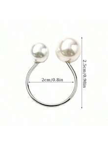 10/12/2450/100pcs Artificial Metal Pearl Napkin Rings, Gold & Silver Napkin Holders, Tabletop Napkin Buckles, Suitable For Wedding Party, Family Dining Table - White - View 12