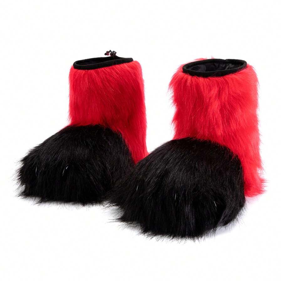 Halloween Plush Animal Feet Paws Costume Accessories For Adults Furry Cosplay Foot Covers - Default - View 1