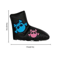 Colorful Skull Embroidery Straight Putter Cover, Street Style Cool Design, Golf Accessory - Black - View 2
