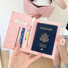 Caviar Heart Pattern! Passport Holder Zipper Short Travel Passport Bag, Multi-Function Document Storage Bag, Travel Essentials - Multicolor - View 4