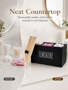 Aesthetic Tampon Storage Box With 3 Slots Anti Dust Cover Premium Multifunctional Bathroom Storage Box For Housewives Handy Jewelry Organzierhair Accessories Organaizer To Hold Makeup Pads Travel Essential Home Decor Bathroom Accesssories - View 2