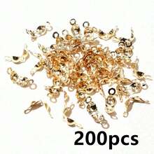 200個 4*7mm 連接扣 適用於3mm球鏈 壓接端帽 珠子連接配件 DIY珠寶手工材料 - 4x7mm - 查看 8