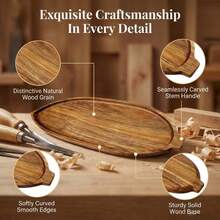 Vassoio in legno di palissandro a forma di foglia vintage - Vassoio moderno per dolci, spuntino, caffè, piatto da portata, vassoio ovale in legno, piatto per formaggi, vassoio da cucina, adatto per bar, ristorante, soggiorno, camera da letto, ingresso cucina e tavolino da caffè, divano e uso di stoccaggio, adatto per uso domestico e ristorante, regalo ideale per famiglia e amici, accessori da cucina, picnic - Visualizzare 6