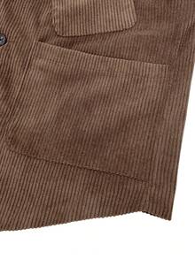Men's Casual Sleeveless Vest Jacket Amer-Vintage Button Up V-Neck Workwear, For Fall - Brown - View 8