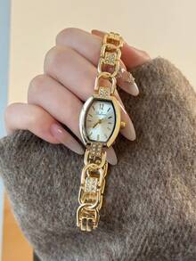 Gold Women's Quartz Watch, Fashionable Retro Classic Business Style, Suitable For Daily Wear, Gift, Casual Party - Gold - View 3