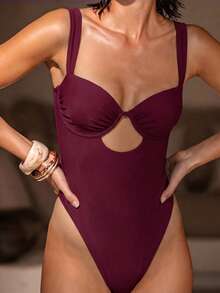 Women's Elegant Color-Block One-Piece Swimsuit For Summer, Ideal For Spring And Summer Beach Vacations, Seaside Activities And Holiday Wear. - Multicolor - View 5