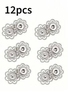 2/12pcs Vintage Gold Hollow Flower Metal Snap Buttons, Durable Smooth Edge Easy To Sew Press Studs, Suitable For Jackets, Coats, Shirts, Sweaters DIY Clothing, Gift For Tailors And Craft Enthusiasts - Multicolor - View 11