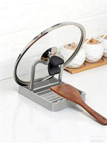 1pc Multi-Functional Kitchen Storage Rack, Can Hold Pot Lids, Soup Ladles, Spatulas And Other Kitchen Utensils, Keep Countertop Dry And Leak-Proof, Random Style, Color May Vary Slightly - Multicolor - View 3