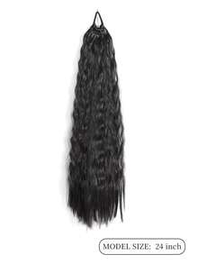 24 Inch Curly Ponytail Wig, Wavy Design, With Elastic Hair Tie, Suitable For Women's Daily Wear And Special Occasions - Gold - View 7