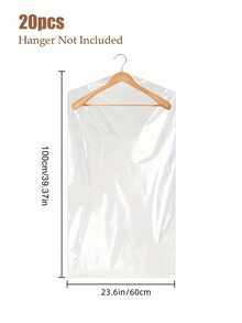 50pcs Dry Cleaning Plastic Transparent Bags, Clear Clothing Dust Covers, Hanging Plastic Garment Bags, Clothes Storage Bags - Clear - View 21
