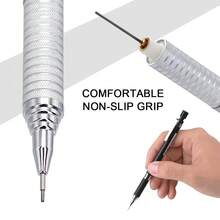 Metal Mechanical Pencil Set, 0.5mm & 0.7mm Fine Lead Pencils ,Metal Drafting Pencils For Precise Writing, Sketching & Drawing Smooth & Precise Writing For Sketching, Drawing & Office Work, Back To School - Multiple Styles - View 6