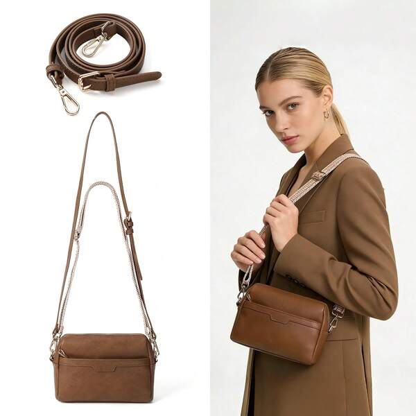 WANDF Borse a tracolla da donna alla moda, piccola borsa a spalla, borsa a tracolla da viaggio, borsetta, portafoglio con tracolla regolabile, PU