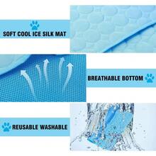 Pet Dog Cooling Mat, Washable Summer Ice Silk Dog Bed Pad, Breathable Printed Design - Multicolor - View 11