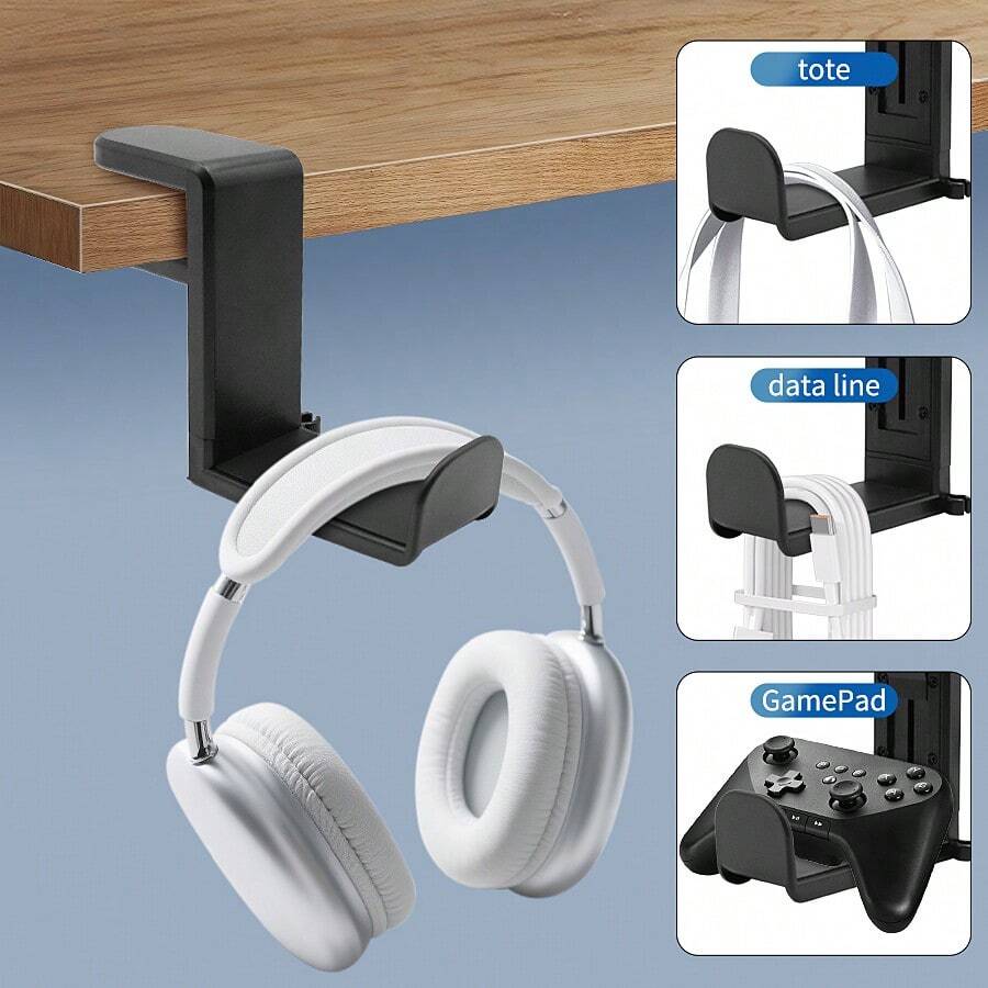 Dudukan Headphone Universal, Perekat Plastik, Gantungan Dinding Bawah Meja, Penahan Headset untuk Gaming, Braket Earphone, Pengait Serbaguna - MultiWarna - View 1