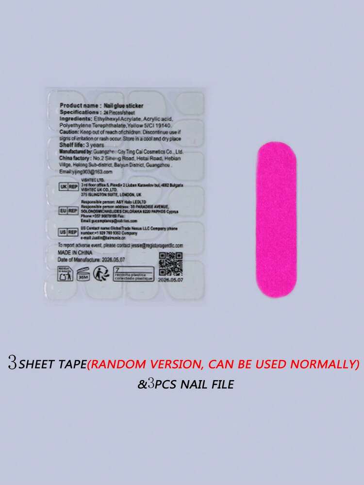 ARTAUG 30片装 S/M/L 码法式美甲贴纸，短方形，豹纹图案，黑白粉蝴蝶结设计，裸色胶水美甲贴，亮面按压式可重复使用假指甲，可爱粘性指甲，女士美甲用品 - 彩色 - 查看 7
