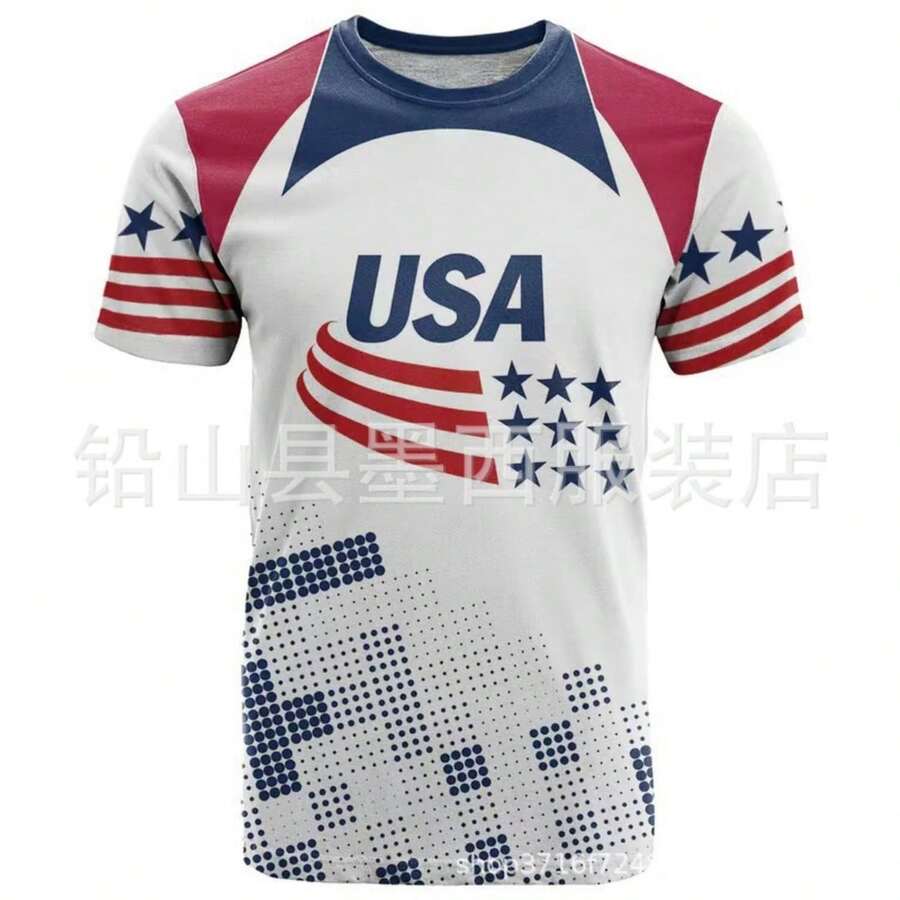 2026 US-Canada-Mexico World Cup Men's Soccer Team Jersey Style Short Sleeve T Shirt, Breathable Football Fan Match Casual Tops. - 風格 - 查看 1