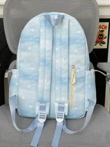 Dreamy Gradient Starry Sky Backpack For Teenage Girls, Student School Bag, Casual Campus Daily Use Bag, Fashionable Unique Atmosphere - Multicolor - View 3