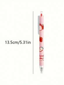 12 piezas/Set Bolígrafos retráctiles de tinta negra de 0.5mm con aroma a fresa – ¡Perfectos para escribir y dibujar! (6 bolígrafos + 6 repuestos) - Multicolor - Ver 6