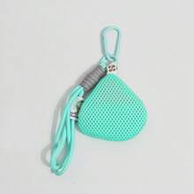 EIGIIS Contrast Color Bag Charm, Portable Mesh Bag, Round Mini Coin Purse, Portable Mini Key, Earphone And Small Accessory Storage Bag, Suitable For Women - Multicolor - View 7