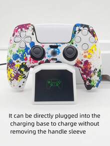適用於 PlayStation 5，1 組（2 件保護套），水轉印設計，防滑、防刮、防汗，增強握感，實用遊戲配件 - 1 set (保護套2PCS) - 查看 7