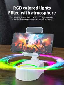360° Rotating Adjustable Foldable Phone/Tablet Stand + Portable Power Bank + Mini Ambient Light, Multifunction Bluetooth Speaker - Perfect Slouchy Gadget - Multicolor - View 3