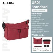 Ambitful UR01 尼龍肩背包,9L 可拆卸內襯斜跨胸包,附 DIY 分隔層,防水相機包,適合攝影師、日常通勤與戶外旅行 - 查看 17