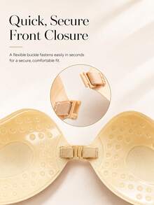 1/2 Packs Pleated Peach Shape Self-Adhesive Bra, Seamless Invisible Backless Lifting Nipple Covers For Wedding Evening Dresses - Multicolor - View 8