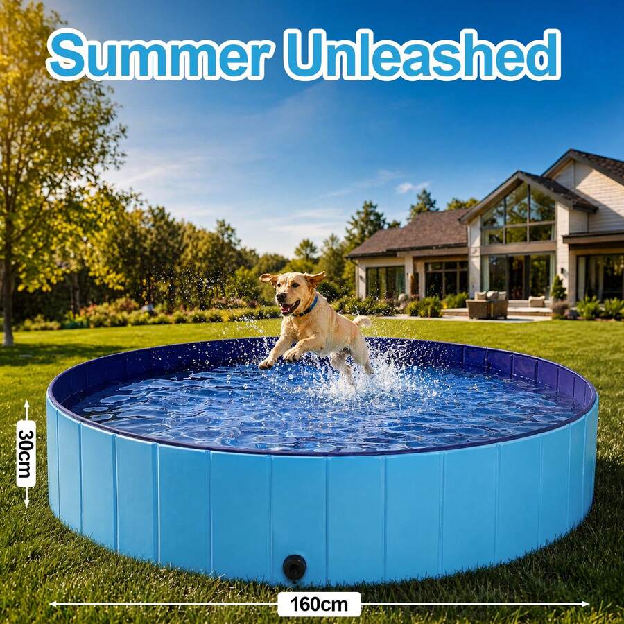 Duty Foldable Pet Bath Tub - Portable Dog Swimming Pool With Drain - View 1