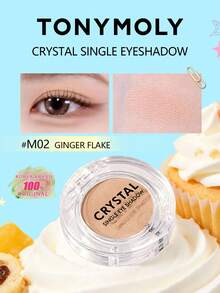 TONYMOLY Crystal Monochromatic Eyeshadow M02 Ginger Slice 1.5g, Soft And Fine Powder, Smooth And Easy To Blend, Matte And Shimmer, Layerable And Long-Lasting Without Fallout, Suitable For Beginners, K-Beauty Korean Style Makeup, , Gift 1.5g/0.05 Oz. - M02 Ginger Flake - View 2