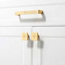 1pc Modern Minimalist Zinc Alloy New Chinese Style Cabinet Door Handle Drawer Wardrobe Shoe Cabinet Cupboard Gold Single Hole Knob - A - View 3