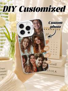 1pc Customized Photo Puzzle Phone Case, Compatible With Iphone 16 Pro Max/16 Plus/16 Pro/17 Pro Max/17 Pro/17/17 Air, Wedding Customized Image, Gift For Couples, Friends, Family, Graduation, Customized Phone Cases, Easy Comfort - White - View 4