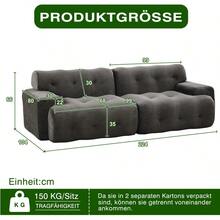 Bed Frames - Grey + Chenille + 2 Seat + Foam1 - View 2