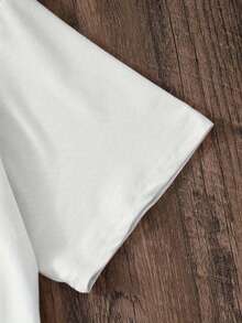 Printed Crew Neck T-Shirt For Girls - White - View 4