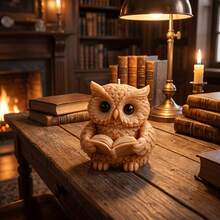 1pc 3D Reading Owl Silicone Mold For DIY Crafts - Detailed Wise Owl Holding Book And Candle Holder Mold, Resin/Soap/Plaster Mold, Teacher Gift, Back To School Decor, Asymmetrical Shape Suitable For Book-Shaped Candle Making And Soap Molding - Owl Reading Mold - View 5