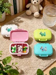 Cute Puppy Portable Pill Box, Travel Medicine Storage Box, Portable Pill Storage Compartments, Mini Storage Box, Portable Jewelry And Pill Box, Travel Pill Box, Large Compartments, Weekly Pill Organizer, Suitable For Daily Medications, Essential For Doctors And Nurses, Emergency Needs, Travel, Hiking Emergency Rescue, Daily Use And Gift-Giving, Back To School Essential - Multicolor - View 10