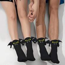 1 Pair Couple Halloween Socks Ghost Suction Hand-Holding Socks Cute Funny Bat Socks - Multicolor - View 5