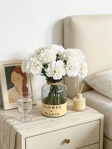 5PCS Artificial Carnation For Wedding, Desktop Decoration, Bridal Styling, Home Decoration, Event Decoration, Outdoor Decoration, Festival Decoration, Valentine's Day Gifts, And DIY Floral Design - White - View 8