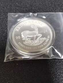 1個 2024年南非金克魯格蘭金幣 4cm 金幣複製品 Cosplay道具 - 銀色 - 查看 6
