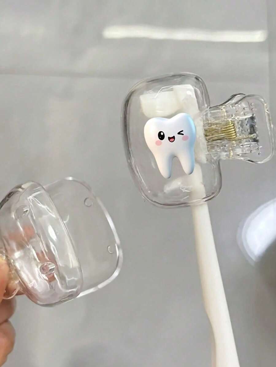 微笑牙齒造型牙刷夾,便攜組合套裝牙刷夾防護蓋,牙齒圖案牙刷蓋,旅行牙刷收納盒,便攜牙刷頭防護夾,牙刷收納夾,居家旅行防塵牙刷防護蓋,適用於居家與旅行使用,旅行牙刷收納夾,保護您的牙刷清潔並呵護您的口腔健康 - 彩色 - 查看 1