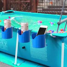 Pool Cup Holders For Above Ground Pools, Above Ground Pool Accessories, Premium PP Plastic Poolside Cup Holder, No-Drilling Pool Accessories For Drinks, Soda, Sunscreen, Phones - Multicolor - View 6