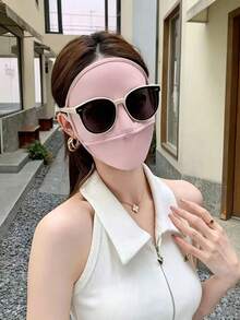 1件全臉UV防曬面罩，UPF 50+ 女款冰絲防曬面罩，適合春、夏、秋季，透氣輕便戶外騎行開車面罩，海灘活動多色UV防曬面罩 - 彩色 - 查看 4