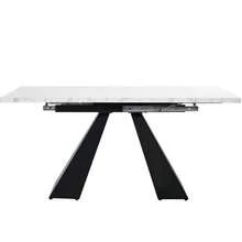 Telescopic Dining Table (99-159 X 74 Cm), Extendable, Ideal For Optimizing Space In The Kitchen. Large Tabletop And Flexible Design, Perfect For The Office Or Living Room. Legs On A Central Pedestal. - 白色 - 查看 6