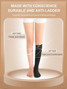 Cofoe Class 1 Compression Socks, 15–21 MmHg Below-Knee Closed-Toe Compression Stockings, Elastic Gradient Support Socks For Men And Women - KF-wAX-01-level 1 - View 3